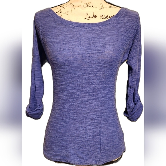 Express Tops - Express Blue Long Sleeve Shirt